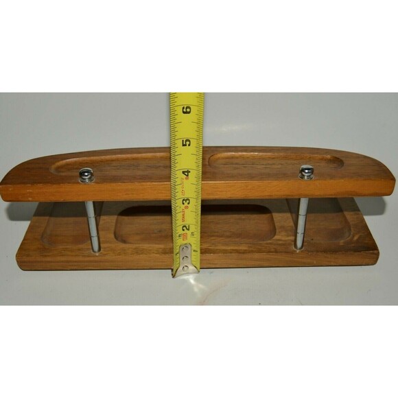Vintage MINTY Wooden Men's Dresser Jewelry Watch Cuff Links Tie Bars Organizer - Picture 5 of 7